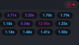 The aviator round history menu presents the outcomes of prior game rounds

