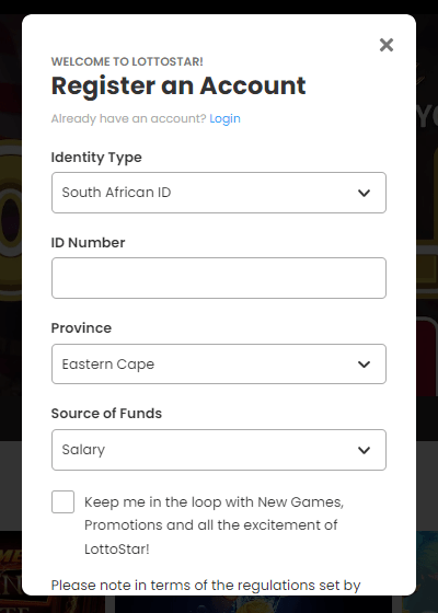 Lotto login store account