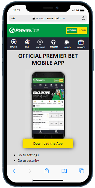 adaptive version of  Premier Bet site